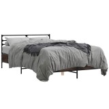 Cumpara ieftin Cadru de pat, stejar maro, 120x200 cm, lemn prelucrat si metal