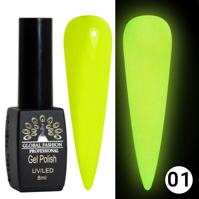 Oja semipermanenta Luminous, Global Fashion, fosforecenta, 8 ml, 01 foto