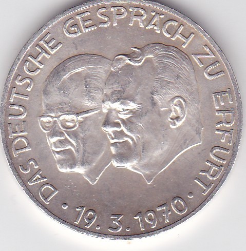 Germania Medalie argint The German Conversation in Erfurt Brandt Stoph 1970