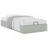 VidaXL Cadru de pat otoman fără saltea Gri deschis 90x200 cm catifea