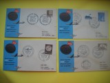 HOPCT PLIC FDC S NR 249 SET 4 FDC AVION SAS LINIILE AERIENE 1954 DANEMARCA