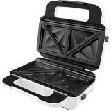 Sandwich-maker Tefal Snack XL SW701110, 850W, 2 seturi de placi detasabile, alb/gri