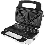 Sandwich-maker Tefal Snack XL SW701110, 850W, 2 seturi de placi detasabile, alb/gri