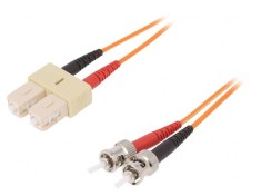 Patch Cord Fibră Optică OM1 SC/UPC-ST/UPC 2m Portocaliu