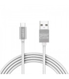 Cablu de date USB type C 1m argintiu cu iluminare LED rosu delight