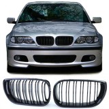 Grila cu fante duble pentru performanta, negru lucios, potrivita pentru BMW Seria 3 E46 2001-2005 Performance AutoTuning