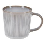 Cana ceramica cu model dungi, 480 ml, gri-bej, CMCLASS