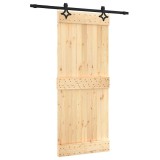 Cumpara ieftin Usa glisanta cu set de feronerie 85x210 cm, lemn masiv de pin