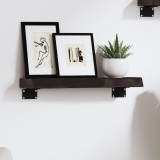 vidaXL Raft de perete maro &icirc;nchis 40x10x4 cm lemn masiv stejar tratat