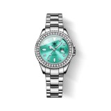 Cumpara ieftin Ceas de dama Olevs CS1550, otel inoxidabil, argintiu, cadran turcoaz