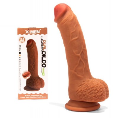 Silicon Dual Layered Dildo Brown 22.5cm foto