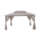 Pavilion CORT Umbrela Cadru Metal Gradina 4x3x2.7M Pereti+Livrare GRATUITA!