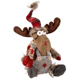 Figurina Decorativă Crăciun, Ren, 20cm, Multicolor, Poliester, Oem