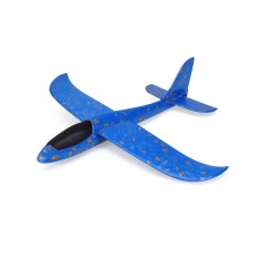 Avion planor polistiren 47 cm, albastru &acirc; jucarie outdoor pentru copii