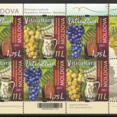 Moldova 2021 Mi 1178/79 klb MNH - Viticultura. Emisiune comuna Moldova - Romania