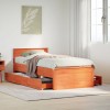 VidaXL Cadru pat fără saltea/cu tăblie maro 100x200 cm lemn masiv pin 3308773