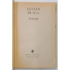 LUCIAN BLAGA - POEZII , 1981