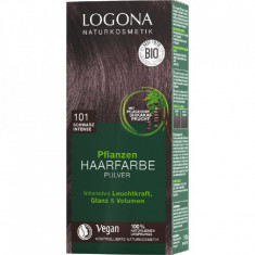 Vopsea de par 100 % naturala, 100g Negru Intens, - Nuanta 101 Logona foto