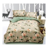 Cumpara ieftin Lenjerie de Pat 4 Piese cu Elastic - Bumbac Satinat - DNA111