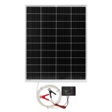 Panou solar monocristalin 100W cu regulator incarcare PWM 10A, sistem fotovoltaic 12V/24V pentru rulota, cabana