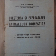 CRESTEREA SI EXPLOATAREA ANIMALELOR DOMESTICE. CUNOSTINTE GENERALE. TAURINE, CAI, OI, PORCI-DIM. NAZARIE