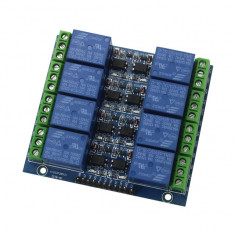 modul cu 8 relee canale 12v 5v 220v 10A arduino avr stm pic foto