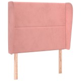 Cumpara ieftin Tablie de pat cu aripioare, roz, 93x23x118/128 cm, catifea
