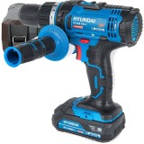 Hyundai HY-ASB 180 LI - Masina de gaurit si insurubat cu percutie cu 1 acumulator Li-Ion 18 V 2 Ah 50 Nm led iluminare valiza plastic accesorii