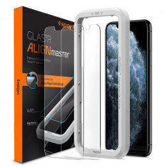 Set 2 Folii de protectie Spigen Alm Glas.TR Slim pentru Apple iPhone 11/XR Transparent