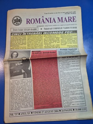 ziarul romania mare 27 august 2004 - redactor sef corneliu vadim tudor foto