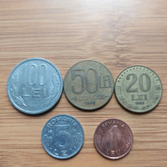 Romania Lot 5 monede anul 1993