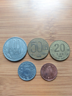Romania Lot 5 monede anul 1993 foto