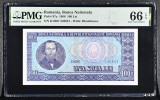 100 lei 1966 PMG66 UNC bancnota gradata