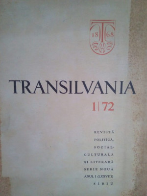 Titus Andronis - Transilvania. Revista politica, social-culturala si literara serie noua, anul I foto