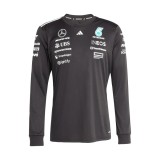Mercedes AMG Petronas tricou de bărbați cu m&acirc;necă lungă black official Teamline Replica F1 Team 2025 - S