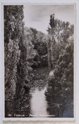 CRAIOVA , LACUL DIN PARCUL ROMANESCU , CARTE POSTALA , 1942 foto