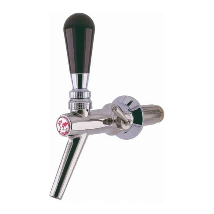 Zapfhahn, Kompensatorhahn, Bierzapfhahn, Schankhahn aus Chromnickelstahl, Modell - V10, Poliert, Gewindel&auml;nge: 35 mm