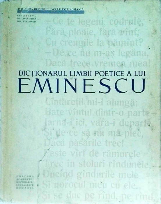 Tudor Vianu - Dictionarul limbii poetice a lui Eminescu