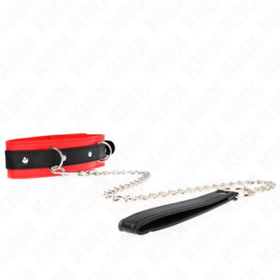 KINK - BASIC MODEL COLLAR WITH LEASH 65 CM MODEL 3 RED 53 X 5 CM foto