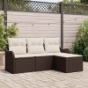 Set de canapele pentru grădină cu pernă 4 pcs Maro Rattan poli