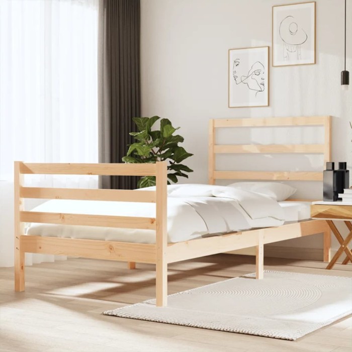 vidaXL Cadru de pat single, 90x190 cm, lemn masiv de pin 3104971