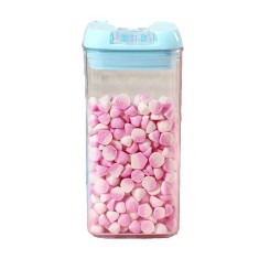 Cutie de Depozitare Alimente, Cyrax, 1.2L, Capac Albastru, din PP+PET, Inchidere Ermetica, 10 x 10 x 20.5 cm, Transparent