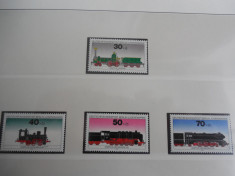 Serie timbre nestampilate locomotive trenuri Germania Berlin Vest MNH West foto