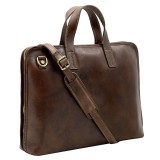 Geanta dama portlaptop din piele naturala vachetta, maro, GD4453B