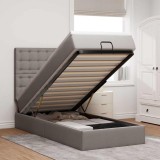 vidaXL Cadru de pat otoman cu saltea Taupe 80x200cm Material 3313282