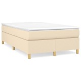 Cumpara ieftin Pat box spring cu saltea, crem, 120x200 cm, textil
