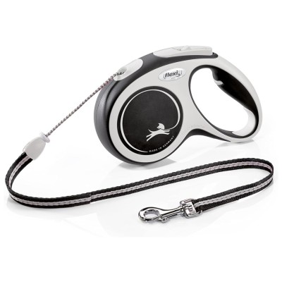 Flexi New Comfort, M cord, lesa retractabila, 5m, negru foto