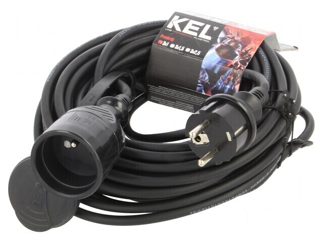 Prelungitor electric 15m negru 10A
