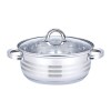 Oala Floria, 24 x 9 cm, 3 l, inox, capac sticla, Argintiu