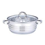 Oala Floria, 24 x 9 cm, 3 l, inox, capac sticla, Argintiu